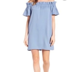 Pleione Denim Off-the-Shoulder Dress